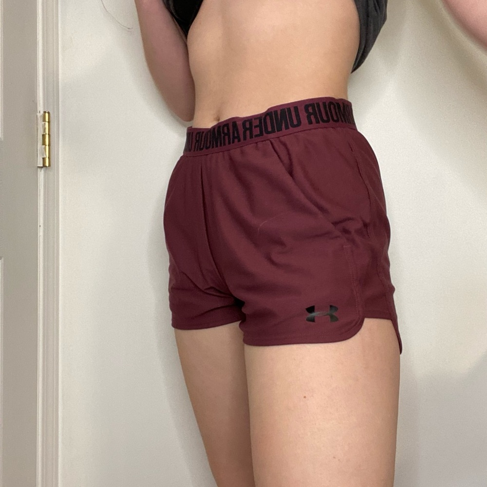 Purplish pink Under Armour loose fitting shorts